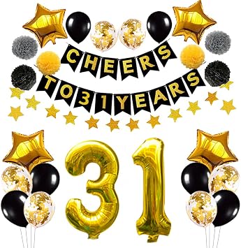 Amazon Com Succris 31st Birthday Decorations Balloons 31st
