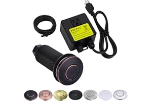 BESTILL Sink Top Garbage Disposal Air Switch Kit, Oil Rubbed Bronze/ORB 3.6" Long Push Button with Brass Cover, UL Listed