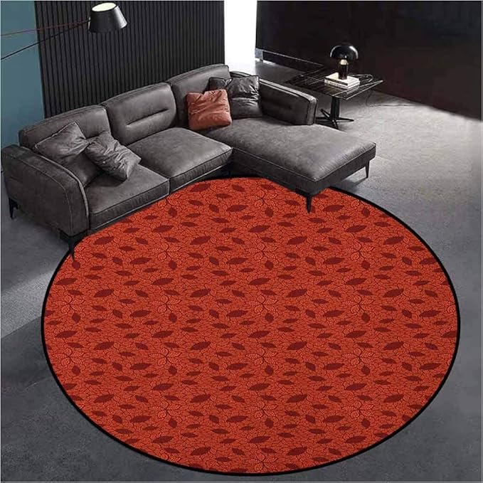 Burnt Orange AntiStatic Rug Home Decorative Bedroom Rug