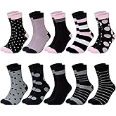 Chalier Cozy 10 Pairs Womens Cotton Socks Soft Ladies Multiple Colors Patterned Gifts Socks for Womens Girls