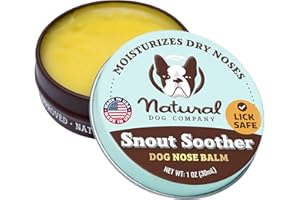 Natural Dog Company Snout Soother Balm Tin 1 oz – All Natural Dog Nose Balm for Dry, Cracked Noses – Organic Moisturizing & Soothing Balm – Lick-Safe Nose Care, Made in USA