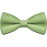 Bskifnn Kids Bow Tie Classic Solid Color Satin Bow Tie Adjustable Neck Bowtie for Kids Wedding Party