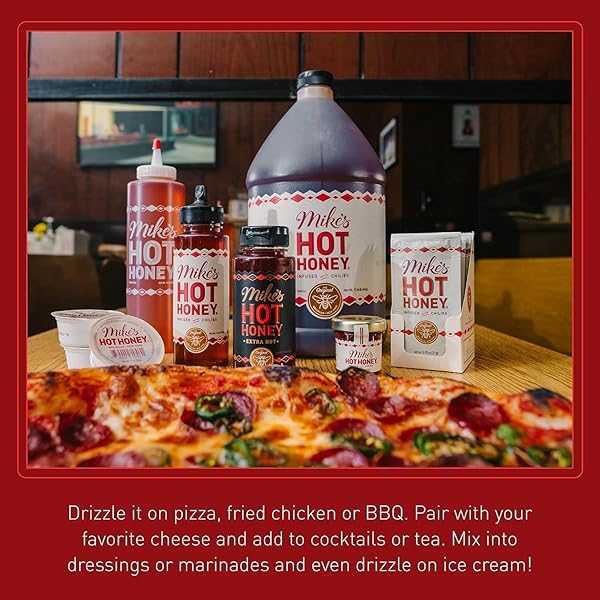 MIKE’S HOT HONEY, AMERICA’S #1 BRAND OF HOT HONEY, SPICY HONEY INFUSED WITH CHILI PEPPERS, CERTIFIED KOSHER, GLUTEN-FREE, PALEO-FRIENDLY, SWEET HEAT, PERFECT FOR HOT SAUCE LOVERS (10OZ BOTTLE, 1 PACK)