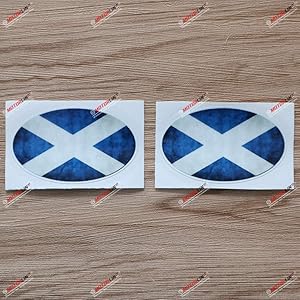 2X Glossy 3 Inches Scotland Scottish Flag Oval Decal Vinyl Sticker Car Laptop Window Distressed