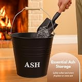 Marco Paul Ash Bucket with Lid 12L Dark Grey Metal Fireplace Accessory view 5