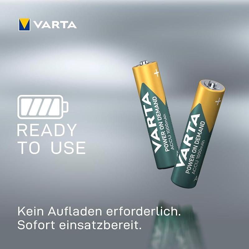 Batterien AAA, wiederaufladbar 4 Stück, Recharge Accu Power on Demand