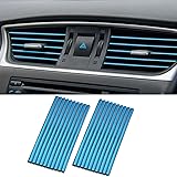 OBVIS 20 Pcs BLUE Car Vent Outlet Trim Strip Chrome