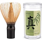 JUL WIND Matcha Whisk Set, Brown Shin Chasen 1-pc | 6+ Year Aged Purple Bamboo, Handcrafted for Ceremonial Grade Matcha, Traditional Japanese Tea Ceremony Tool for Matcha Bowl