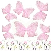 Adboros 8 Pcs Giant Artificial Butterfly Party Decorations 20in Silk Yarn Artificial Butterfly Hanging Wall Decoration Realistic Fake Butterflies for Baby Shower Wedding Spring Outdoor Decor