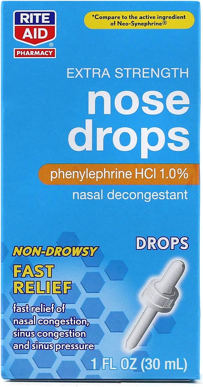 Rite Aid Nose Drops 1 Fluid Ounce Phenylephrine