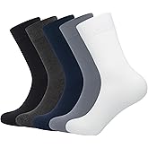 SERISIMPLE Thin Viscose Bamboo Dress Men Sock Soft Crew Anti Odor Lightweight Sock Breathable Comfort Cool Sock 5 Pairs