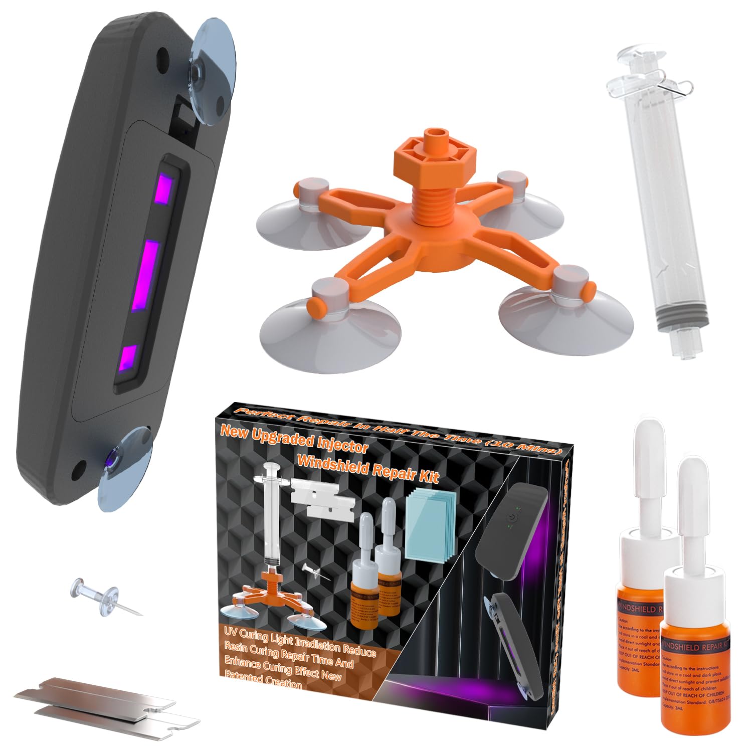 Photo 1 of *MISSING PARTS*
Brennenstuhl Windshield Repair Kit for Chips and Cracks, Rock Chip Repair Kit Windshield, for All Car Windshield Crack Repair Kit to Repair Scratches, with Curing and Pressurizing Device