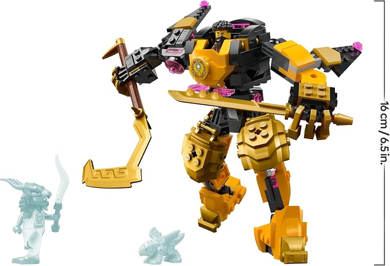 Ninjago Le Robot De Spinjitzu d’Arin - Figurine Articulée Combinable avec Autres Sets - Bébé Dragon Riyu & 2 Minifigurines Ninjas - Cadeau pour Garçon 7 Ans & Fans Soulèvement des Dragons 71839 — photo 8 sur 8