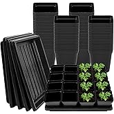 NNG 2.6 inch 100 Pcs Black Square Nursery Pots with 5 Pcs Plastic Seed Starting Trays,Plant Propagation Starter Kit Square Seed Starting Pots with Drain Holes