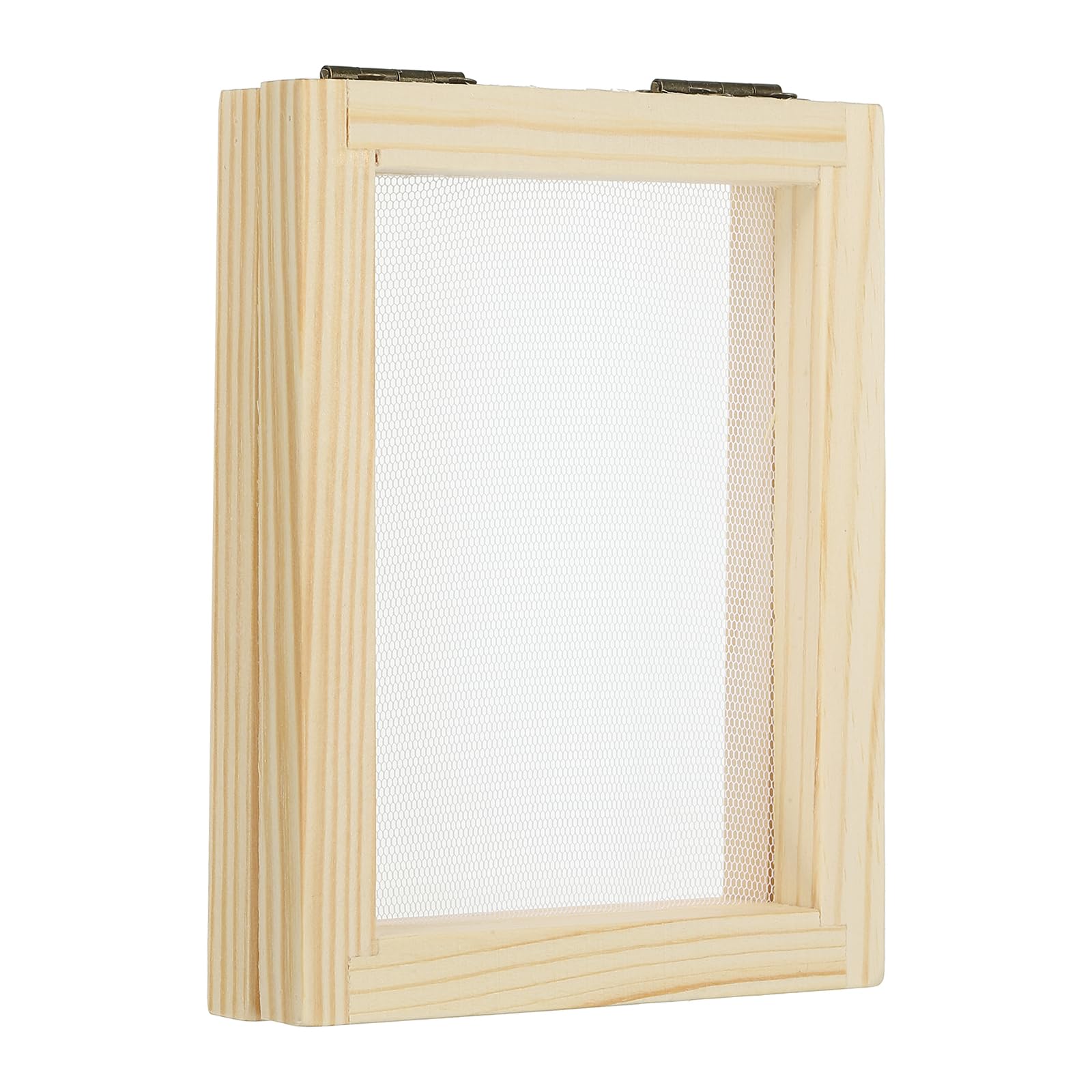 PATIKIL 4"x5" A7 Wooden Paper Making Screen, Paper Making Mould Papermaking Mould Deckle Printing Frame for DIY Paper Craft Tool Dried Flower Handcraft, Natural Color