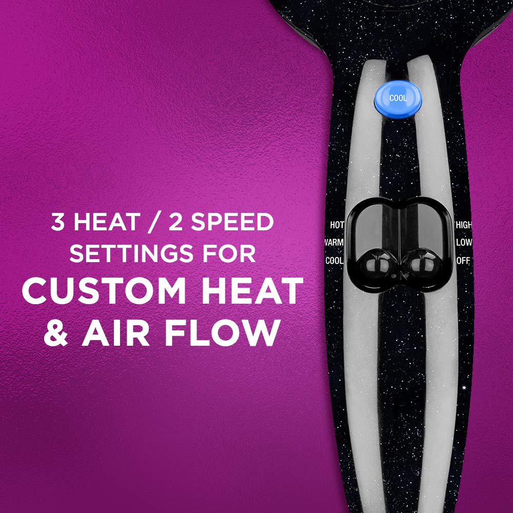Conair 1875 Watt Full Size Pro Hair Dryer with Ionic Conditioning, Black/Chrome: Beauty