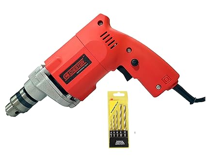 Cheston 10mm Powerful Drill Machine for Wall, Metal, Wood Drilling with 5 pcs Wall bits for Concrete Drilling