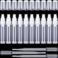 Sabary 10 Pcs Refillable Paint Markers 10 mm Empty Acrylic Markers Blank Flat Head Graffiti White Fillable Paint Pen with 5 Pcs 3 ml Dropper for Oil Water Ink Art Painting Craft Kit