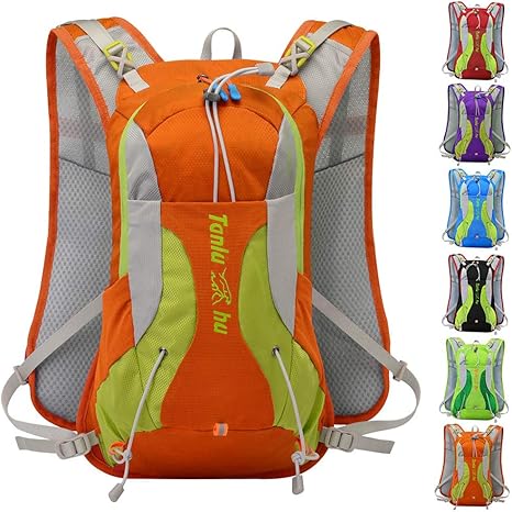 Amazon Co Jp 大人用サイクリングバックパック 男性と女性向けの軽量防水ランニングバイク アウトドアオフロードハイキングキャンプアドベンチャーバックパック オレンジ色 ホーム キッチン