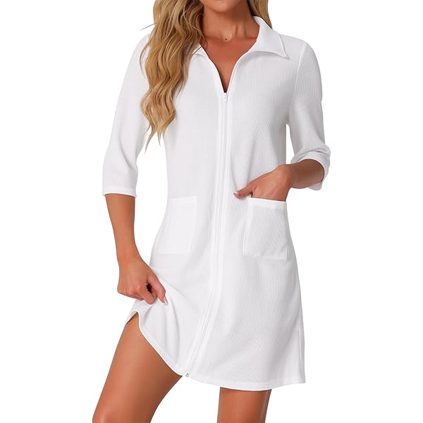 Housecoats For Women Zipper Front SWOMOG Women Zipper Up Robe