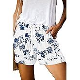 ONLYSHE Womens Casual Drawstring Shorts Summer Elastic Waist Shorts Pocketed Pants