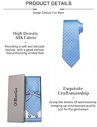 DiBanGu Plaid Tie Men's Silk Tie and Pocket Square