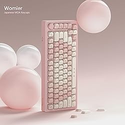 Womier MOA Keycaps, Pink Cute PBT Keycaps