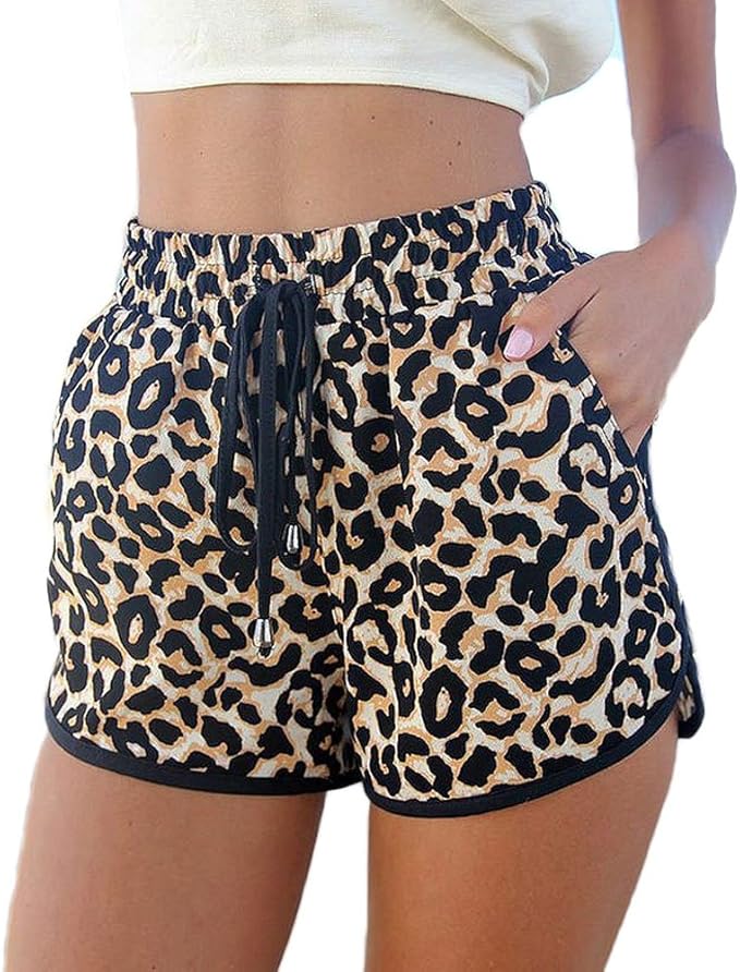 leopard print workout shorts