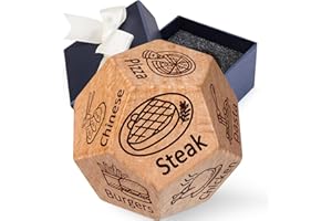 KUODIEOR Wood Food Decision Dice Date Night Couples Fun Gift Ideas Valentines Day Gifts for Him Her Wedding Birthday 5th Anniversary for Him Her Dating Dice for Husband Wife Boyfriend Girlfriend