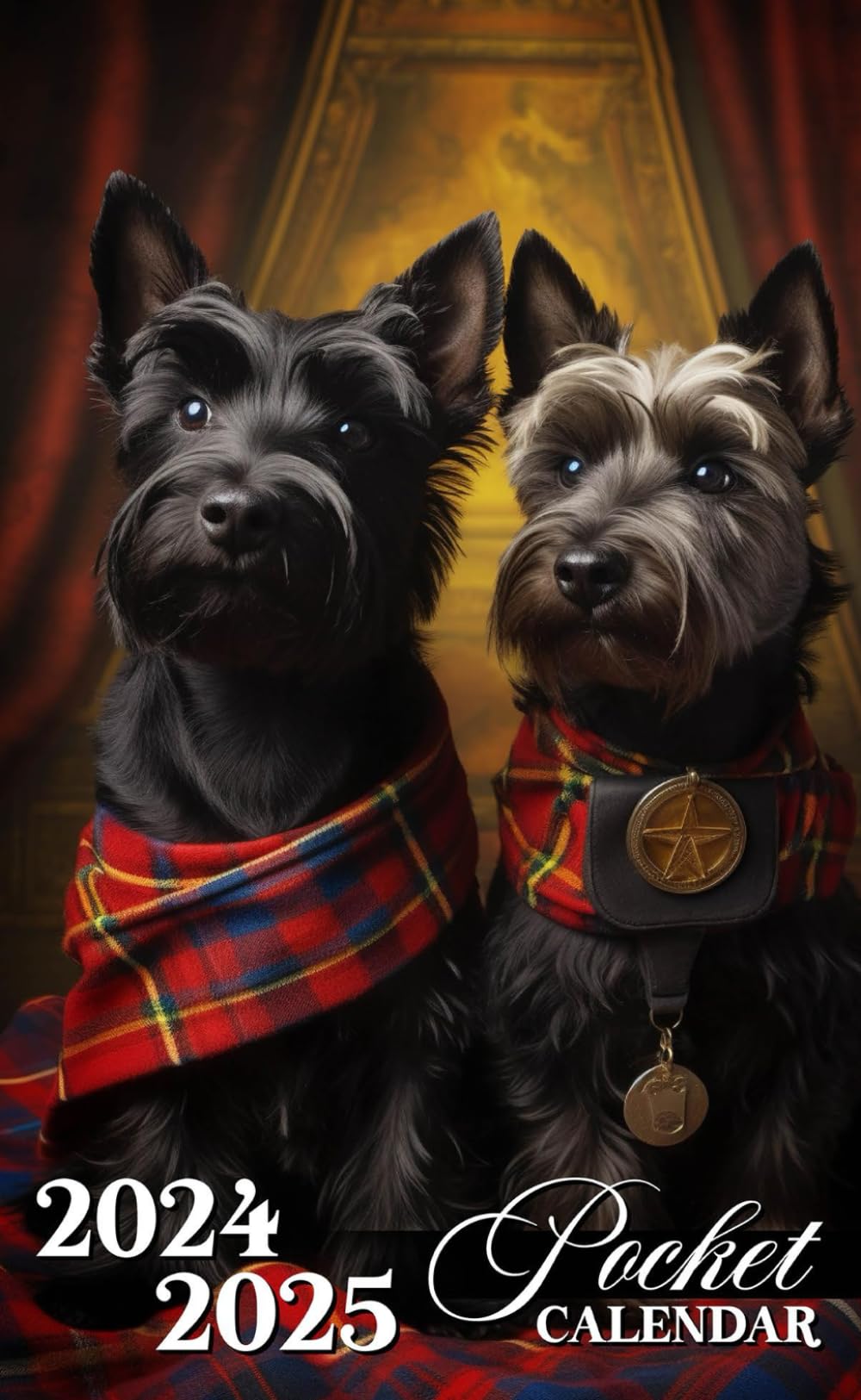 Pocket Calendar 2024-2025: 2 Years Planner for Purse Small Size Monthly January 2024 To December 2025 Small organizer 4 x 6.5 inches | Cute Scotties Scottish Terriers Design with Inspirational Quotes