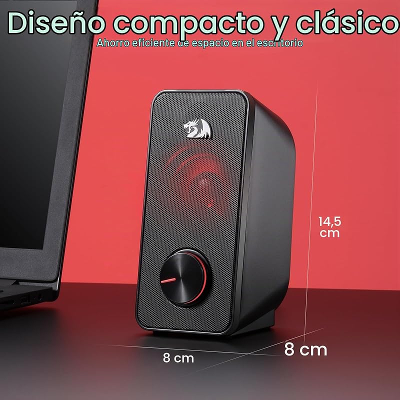 GS500 Altavoz PC 2.0 Retroiluminación Roja USB