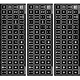 English US Self-Adheisive 3 Pack Keyboard Stickers Black Background Label Shortcut Decal for Computer Laptop