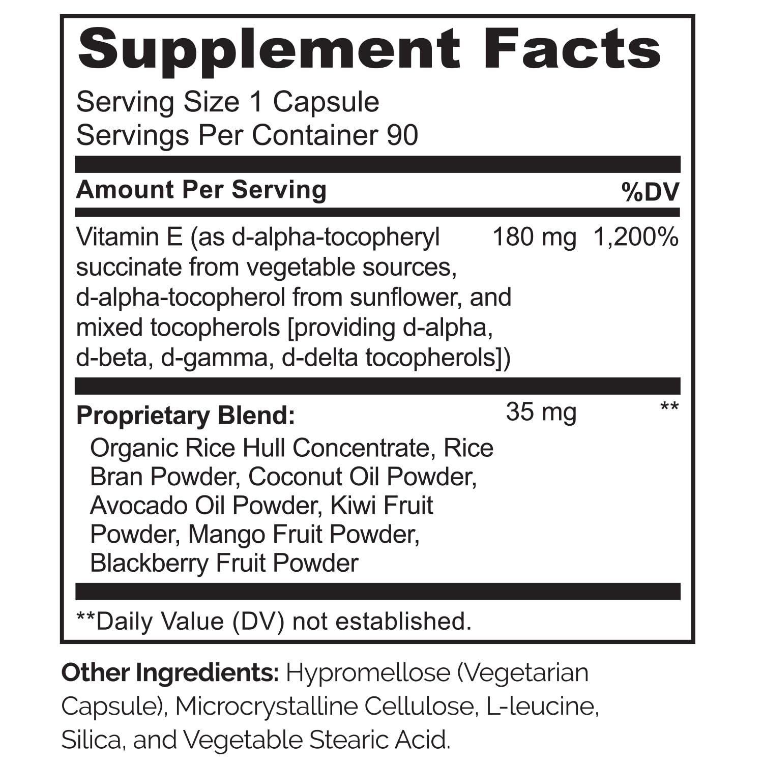 NATURELO Vitamin E - 180 mg (300 IU) of Natural Mixed Tocopherols from Organic Whole Foods - Supplement for Healthy Skin, Hair, Nails, Immune & Eye Health - Non-GMO, Soy Free - 90 Vegan Capsules