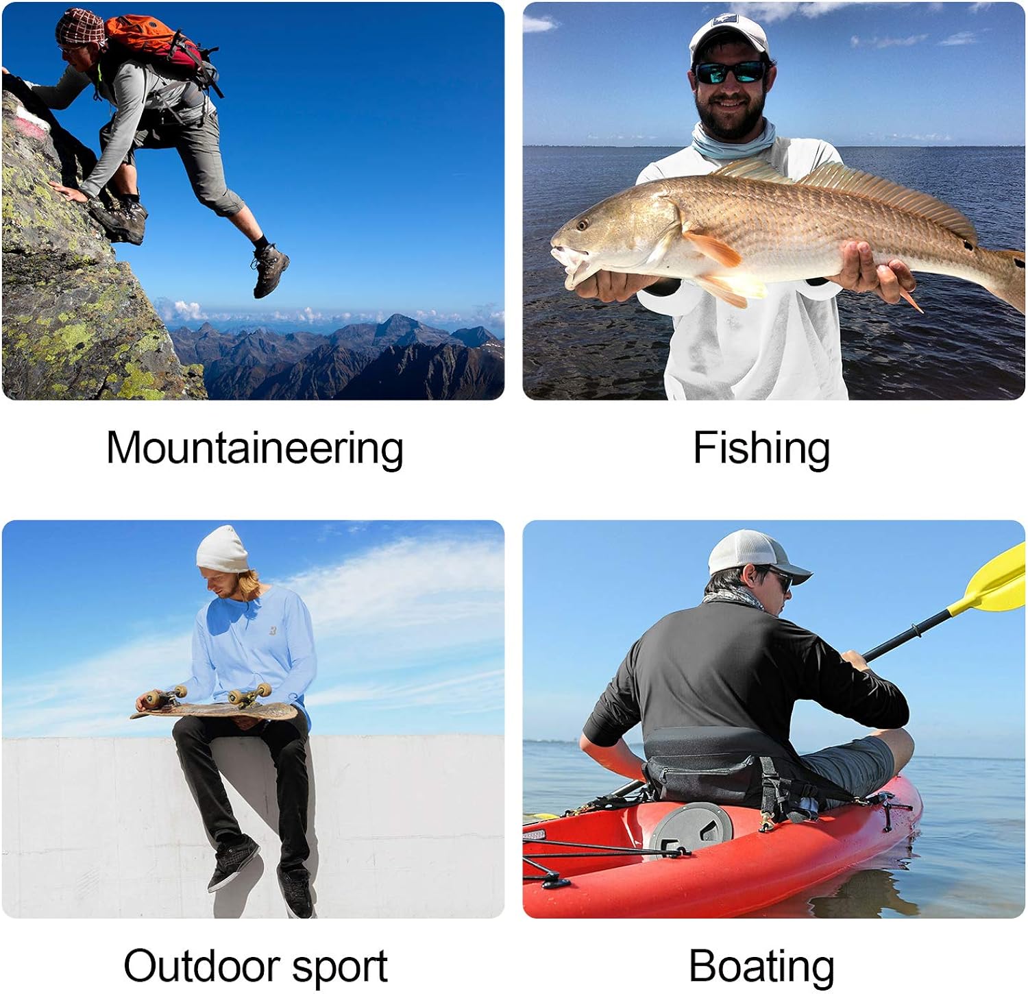 Roadbox Men's Sun Protection UPF 50+ UV Outdoor Long Sleeve Dri-fit T-Shirt Rashguard Shirts for Running, Fishing, Hiking: Clothing