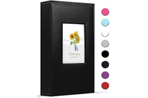 COLEMOLY Photo Album 4x6 300 Photos, Leather Cover Extra Large Capacity Wedding Family Graduation Anniversary Baby Holds 300 Horizontal 4x6 Pictures(Black, 300 Pockets)