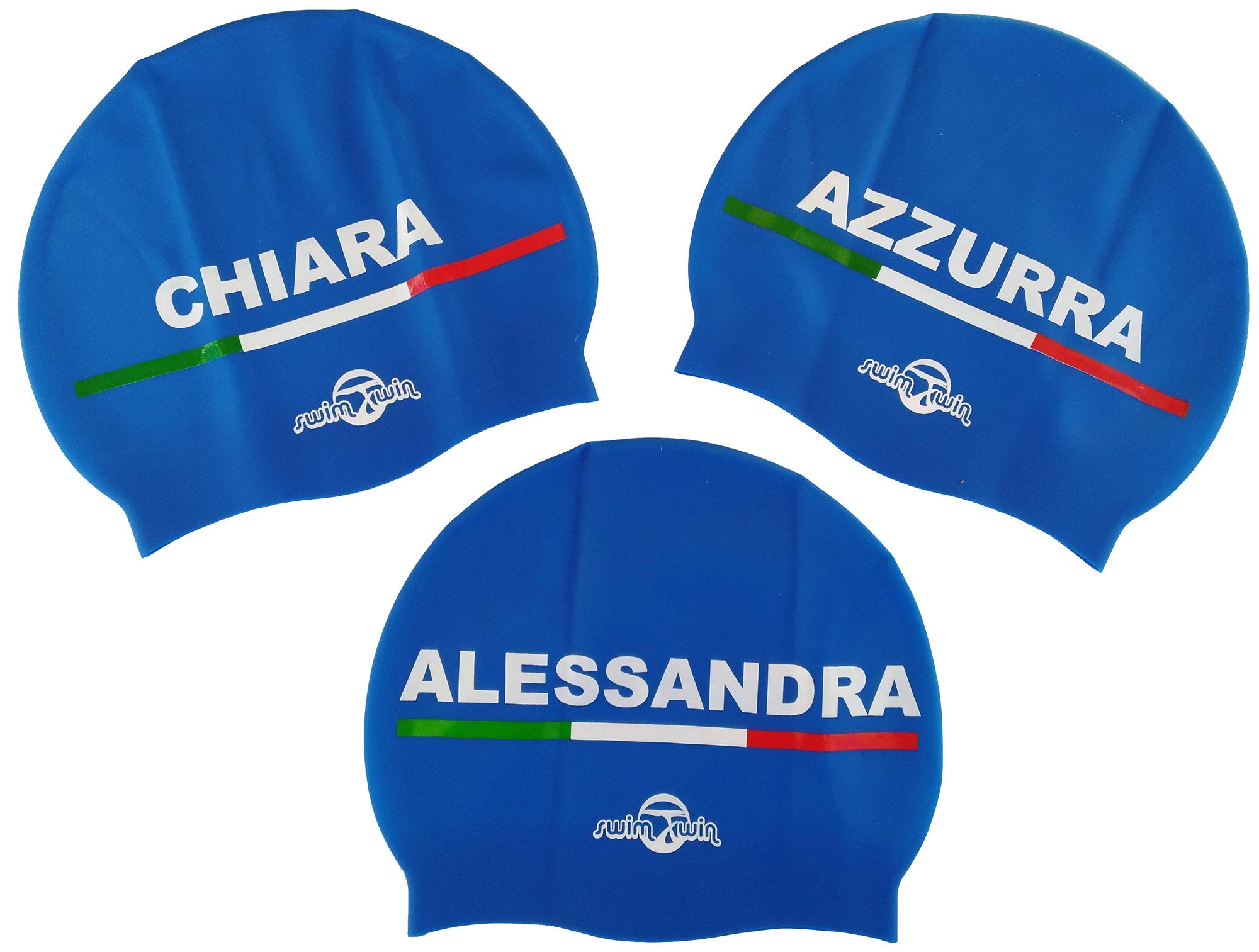 Federica | Silicone Cap Personalized with Your Name | Swimming Cap | High Comfort and Wearability | Italian Design and Style