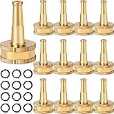 Jagely 12 Pack Brass Hose Nozzle for Garden, 2 in Jet Sweeper Nozzles | Solid Brass Build, 12 Rubber Washers, Car Wash Sweeper on Driveway Cleaning, High Pressure Water Stream in Yard