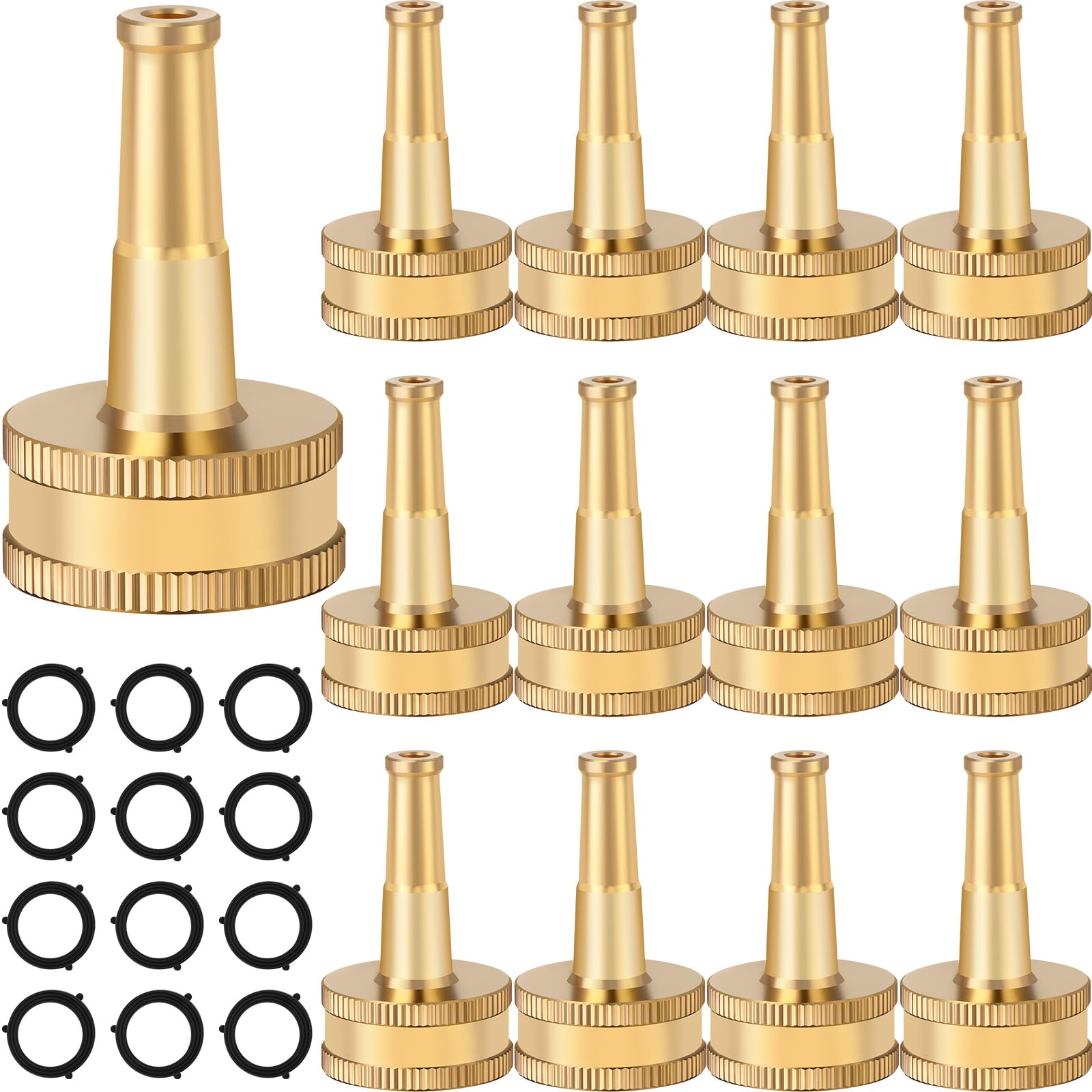 Photo 1 of JaGely 12 Pack Sweeper Nozzle for Garden Hose Solid Brass Jet Sweeper 2" Jet Nozzle with 12 Garden Hose Rubber Washers