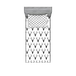 Lunarable Deer Fitted Sheet & Pillow Sham