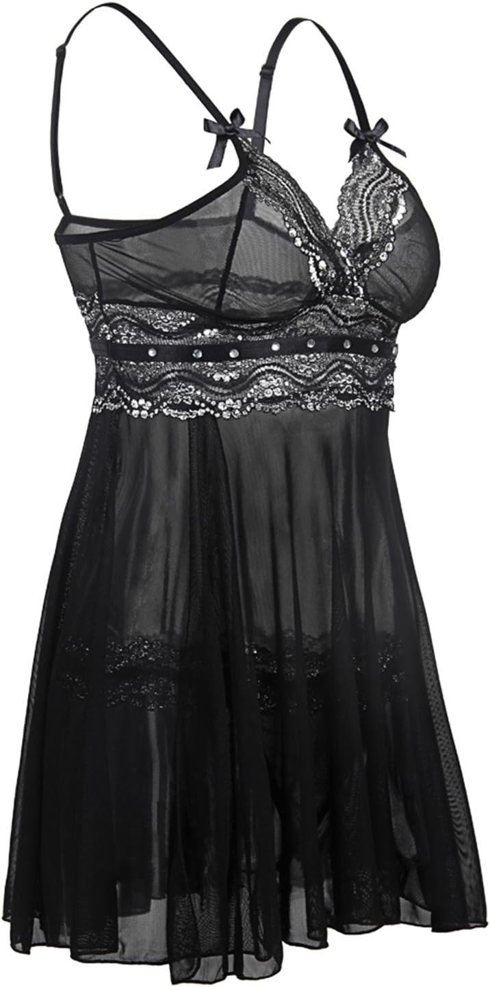 Women's Lingerie Attractive Underwear plus size S-6XL hot drilling lace harness pajamas installed , B , 5xl