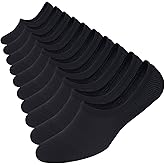 WANDER No Show Socks 10 Pairs Cotton Non Slip Low Cut Invisible Loafer Socks Men&Women Boat Liner 6-8/9-11/12-14