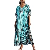 IMAGEKOPE Kaftan for Women Plus Size Bathing Suit Cover up Batwing Dress Loose fit Moroccan Caftan mumu Dresses for Women