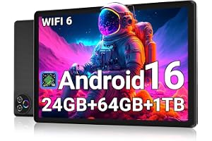 Android 16 Tablet 10 Inch, 24GB RAM 64GB ROM 1TB,HD IPS,Fast WiFi 6, BT 5.4