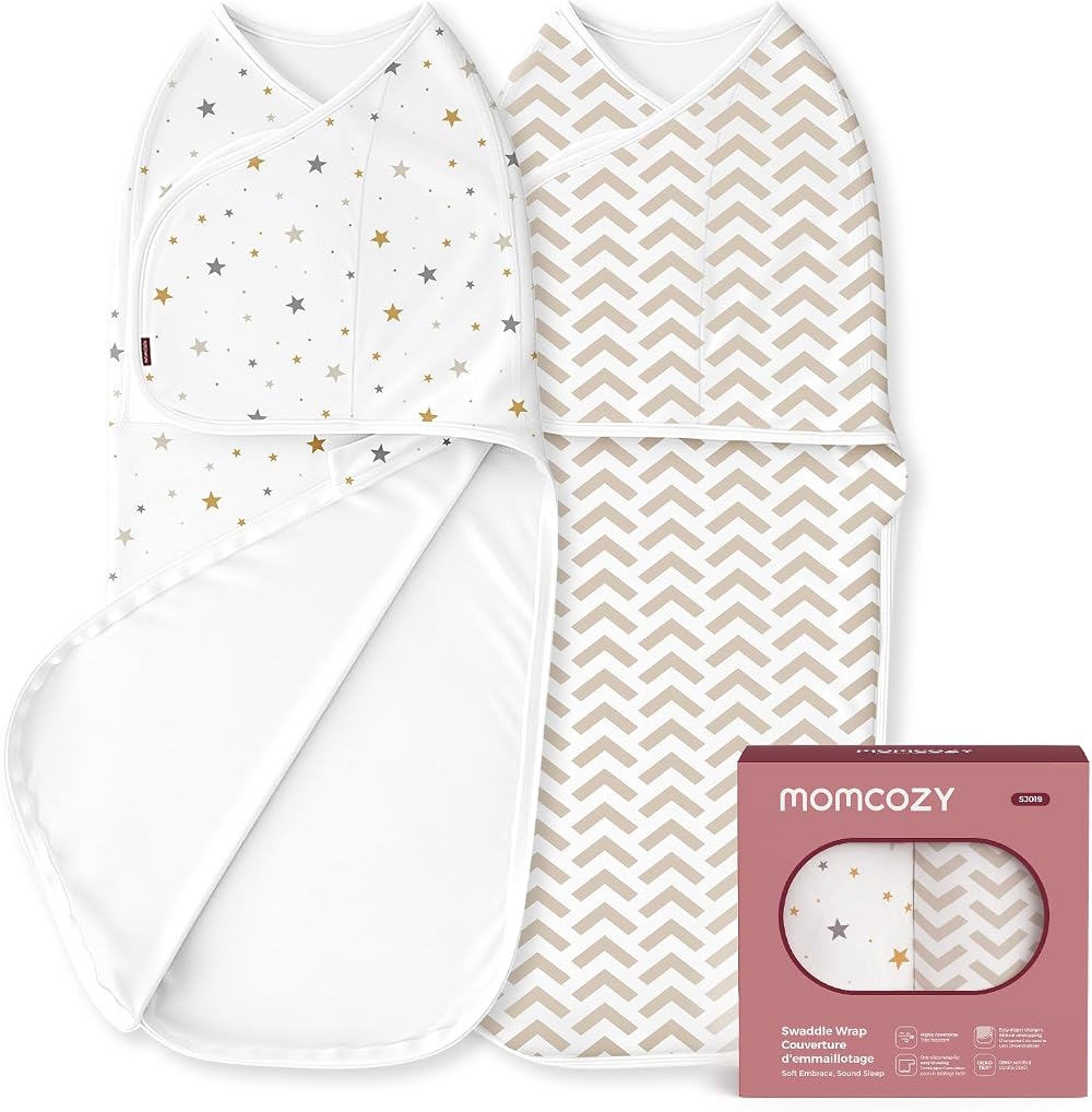 momcozy Baby Swaddle 0-3M 2-Pack Size 68x28cm Wonder Bamboo