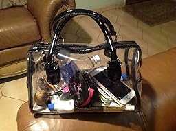 Amazon.com : Designer Inspired Clear Satchel Handbag : Top Handle