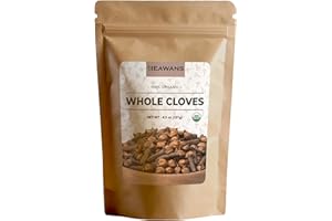Heawans Hand Picked Premium Grade Organic Whole Cloves 4.5 oz, Packed in a USDA certified farm.