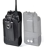 HYS MOLLE Leather Radio Holster – Universal HT Radio Pouch for Motorola GP88, GP328, APX6000/8000 & Midland/Uniden CB Radios