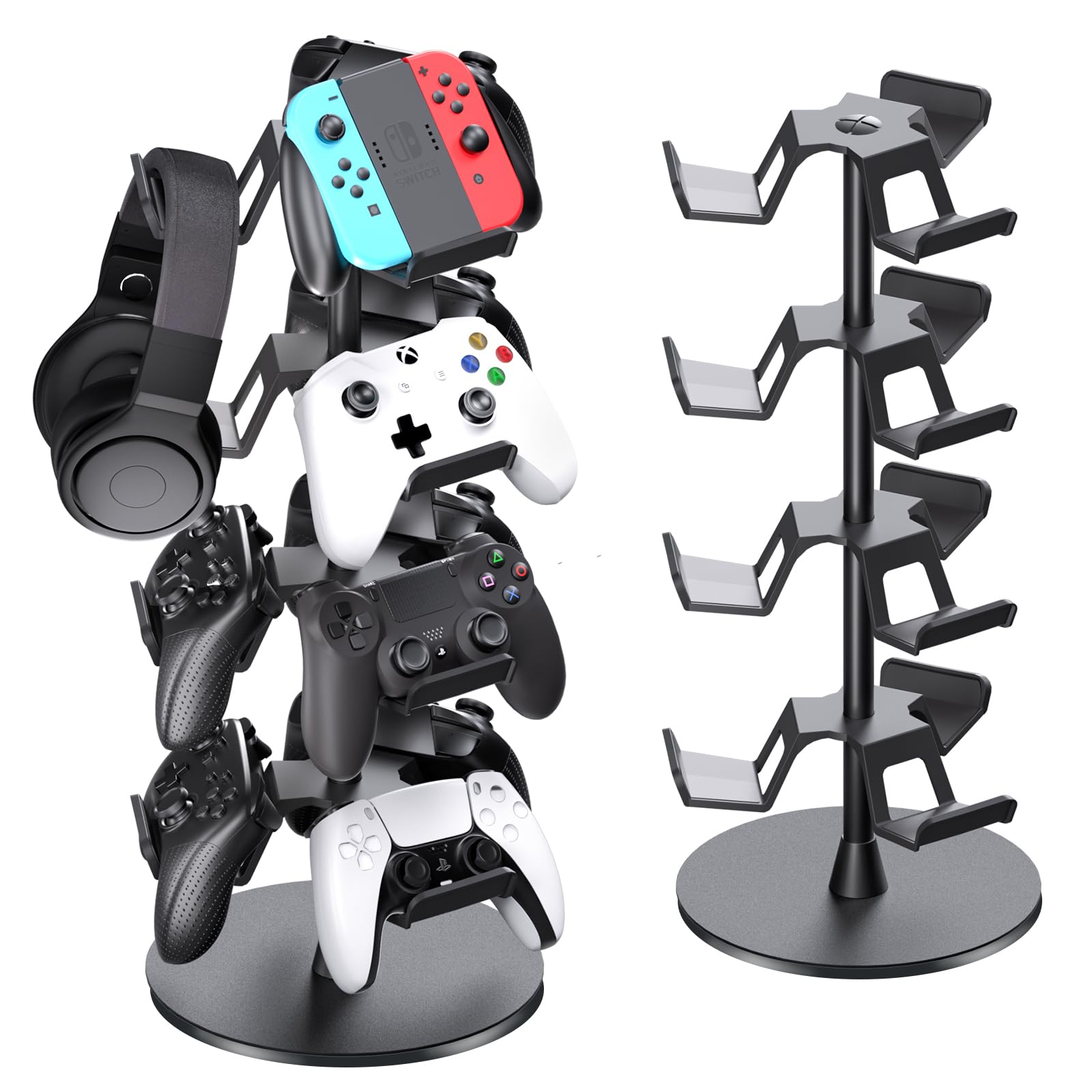 Photo 1 of Nargos Universal Controller Holder for Xbox PS5 PlayStation 4 Switch Pro Gamepad, Rotating Headset Tree Stand Organizer, 4 Tier, Gamer Gifts
