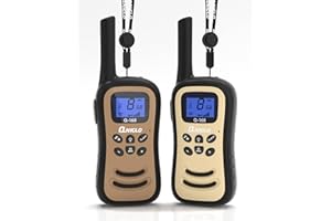Qniglo Walkie Talkies for Adults/Kids, Rechargeable Walkie Talkies Long Range with 22 FRS Channels, VOX 2 Way Radios with LED Flashlight for Hiking Camping Trip Adventure(Coffee, White)