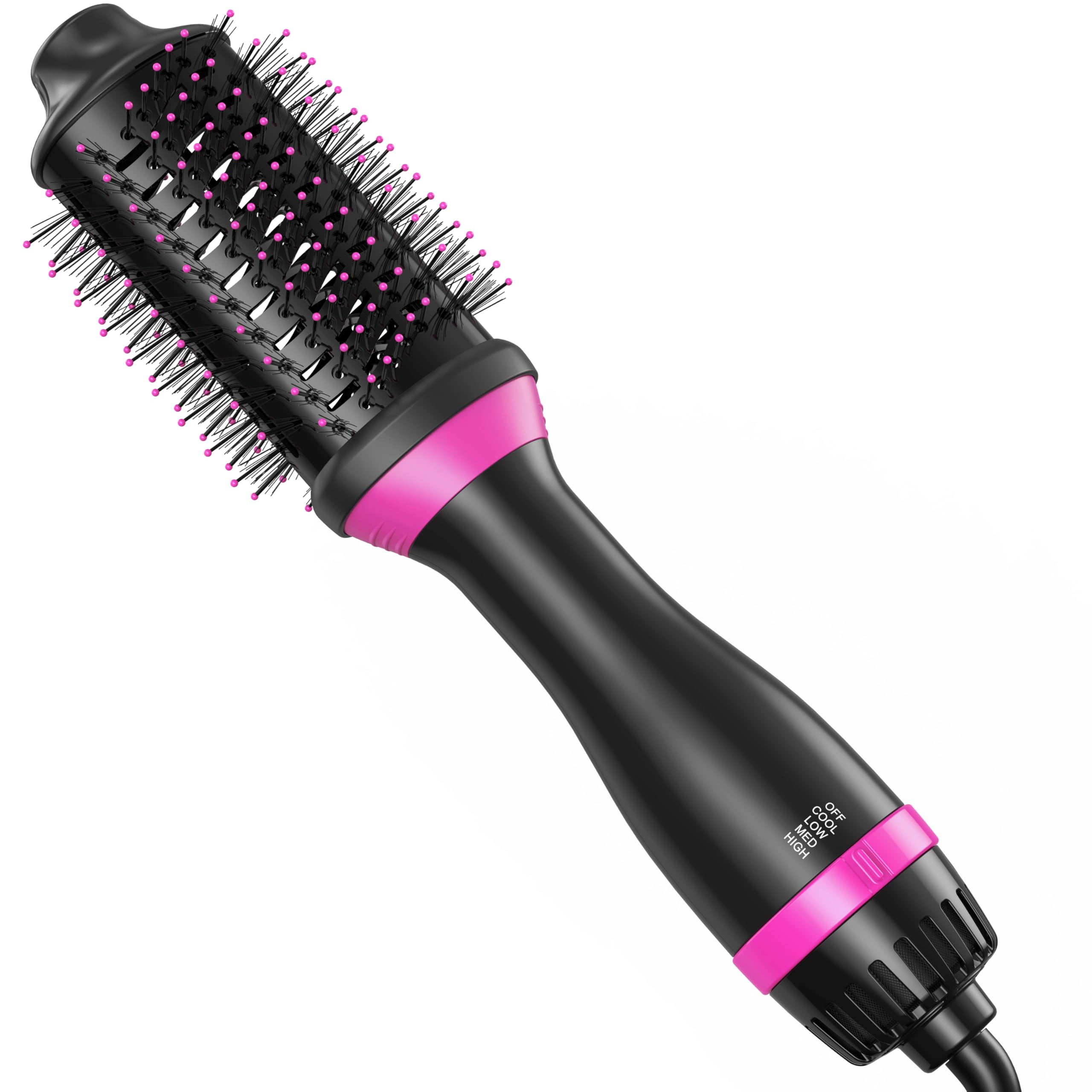 4 in 1 Hair Dryer and Volumizer — Blow Dryer Brush Hair Dryer with Removable Comb, Negative Ion for Less Frizz, Shiner and Healthier-Looking Hair, Professional for Salon Style